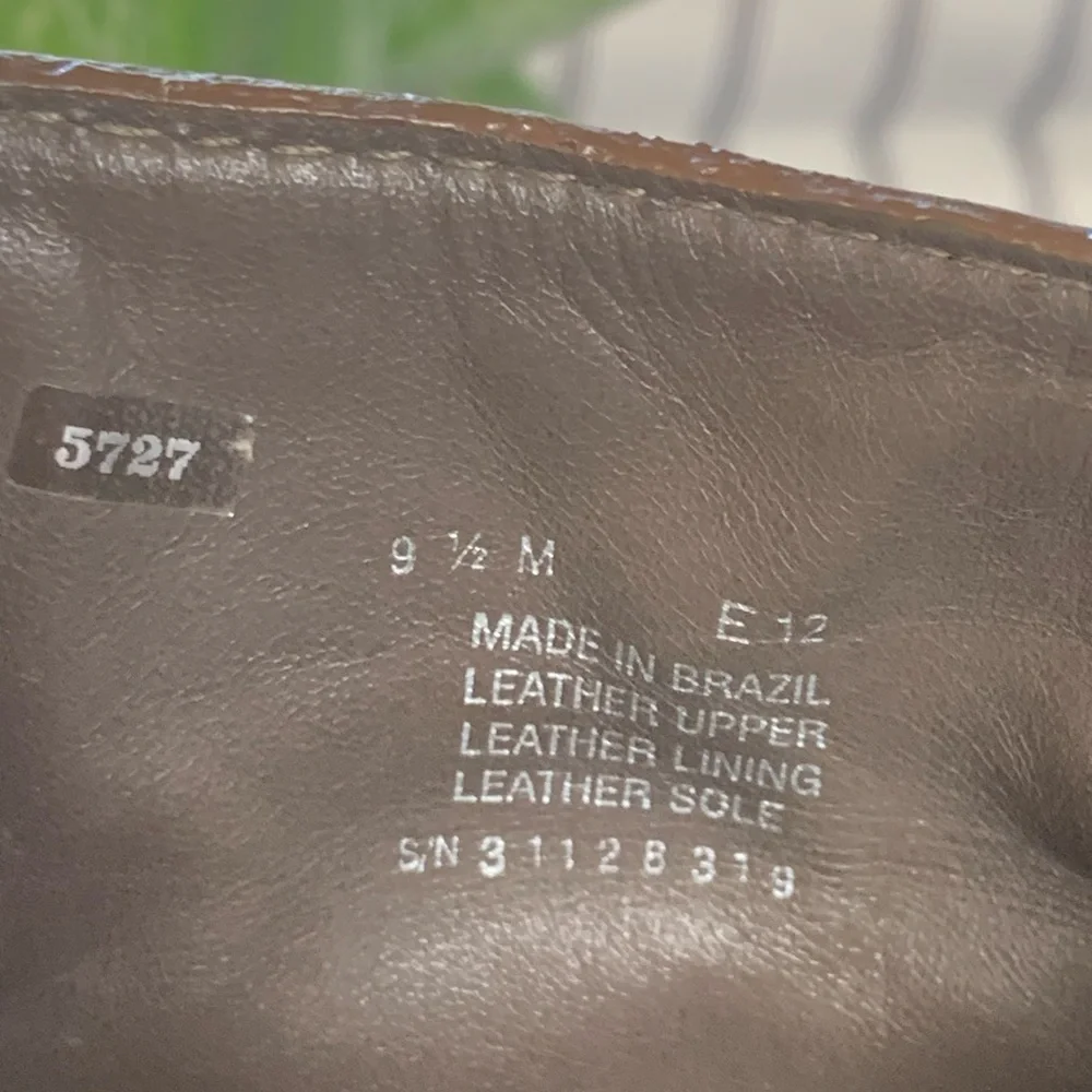Tory‎ Burch Sz 9.5 M Olive/Brown Leather Ankle Boots Booties Zip Side High Heel